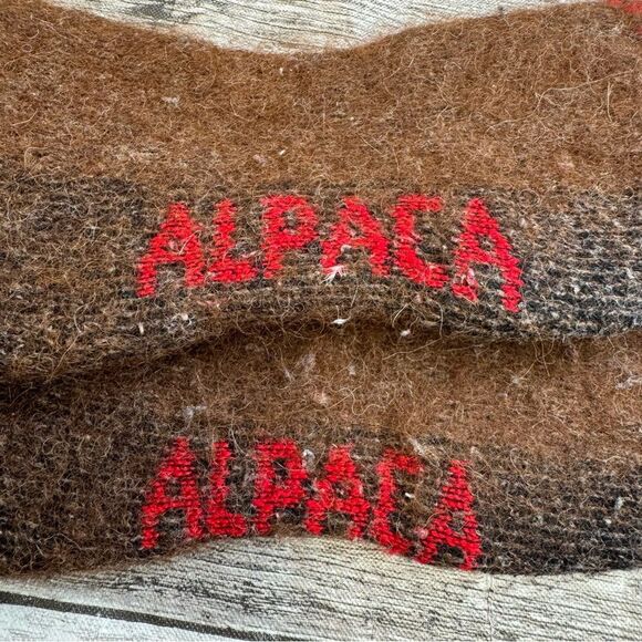 Brand Unknown Men's Alpaca Winter Crew Socks XL Extra Large Dark Brown Red USA - Picture 3 of 6